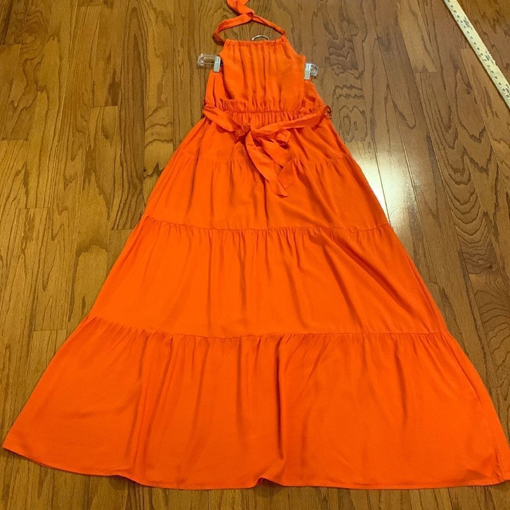 Floral Blooming Size large orange BoHo maxi dress. New with tags